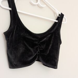 Ardene Black Ruched Crop Tank Top